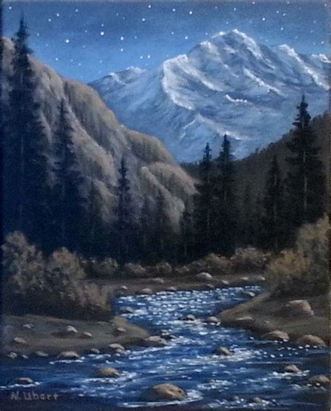 Original Acrylic Painting Of A Night Scene In The Colorado