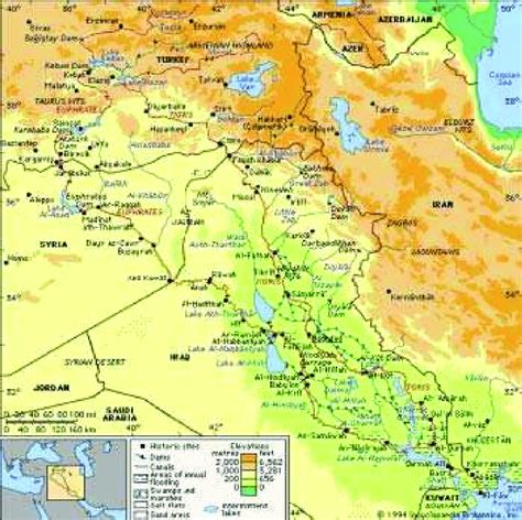 Euphrates River Map Iraq