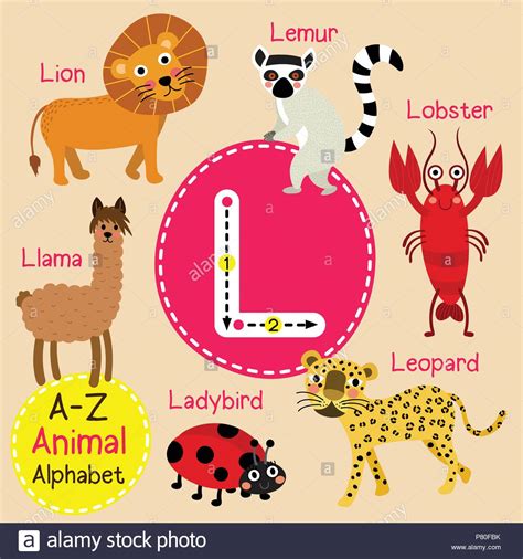 That's such a small fraction of the alphabet, after all. Cute children zoo alphabet L letter tracing of funny ...