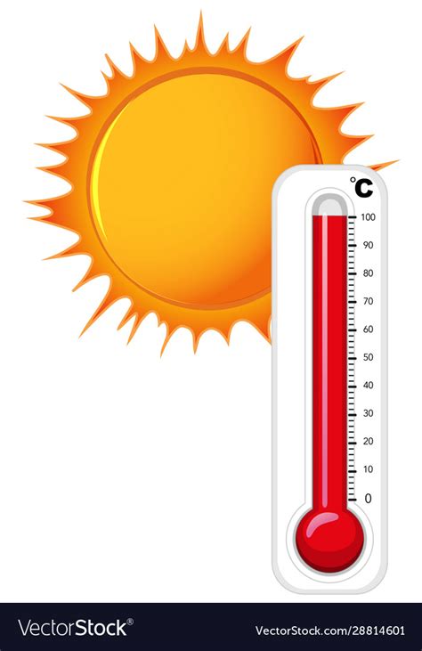 Thermometer And Hot Sun Royalty Free Vector Image