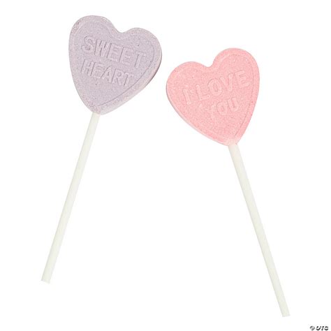 Valentine Conversation Heart Lollipops 46 Pc Oriental Trading