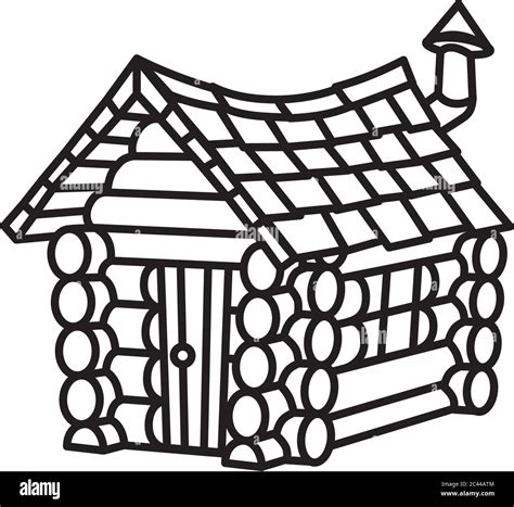 Log Cabin Clip Art Black And White