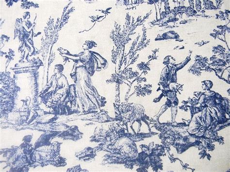 Mill Creek French Country Toile Fabric Blue 1 Yard