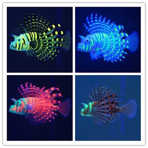 Artificial Luminous Silicone Simulation Glowing Swimming Lionfish