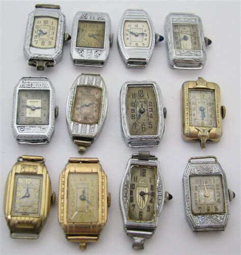 Lot Of 12 Vintage Ladies Art Deco Wristwatches Watch Parts Repair
