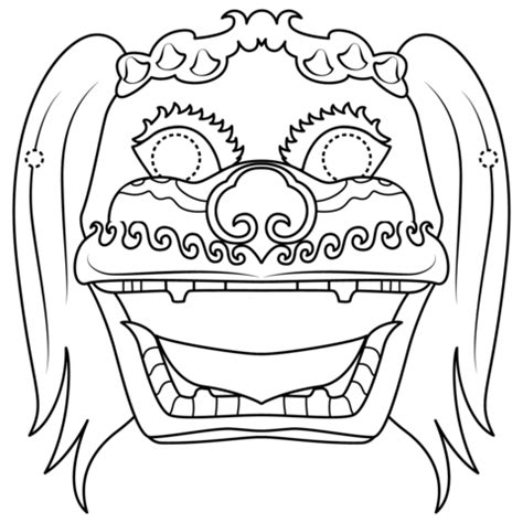 The lion and the mouse. Chinese Lion Dance Mask coloring page | Free Printable ...