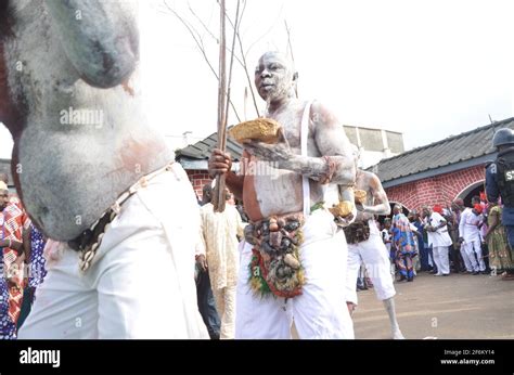 Palace Guard Lokoloko Carrying Sacrifices To Oke Mogun During The