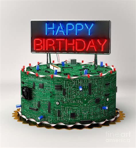 Birthday Cake For Geeks Digital Art By Carsten Reisinger