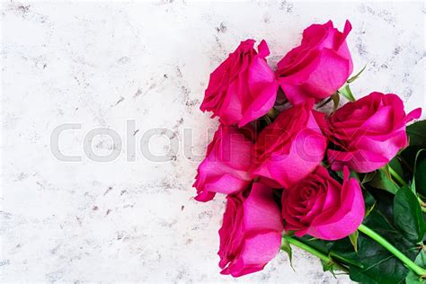 Bouquet Of Pink Roses On Dark Stock Image Colourbox