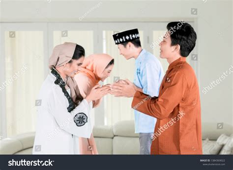 Young Happy People Forgiving Each Other Stock Photo 1384369022