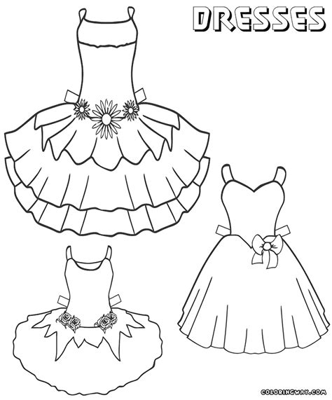 Find dot to dots, exercises for kids and toddlers, illustrations, vector clipart, black and white pictures. Dress coloring pages | Coloring pages to download and print