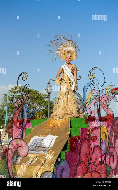 Beauty Queen Parading During The Carnival In Ponce Puerto Rico Us