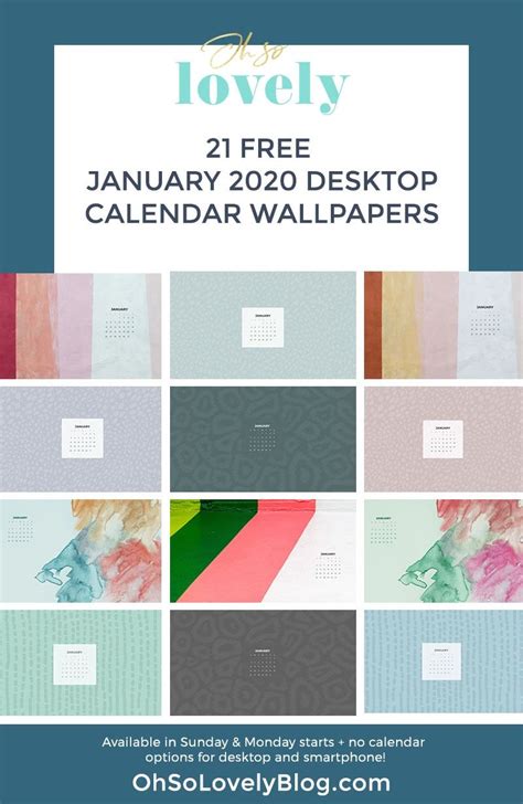Free January Desktop Calendars — 24 Designs To Choose From Desktop
