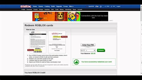 Redeeming 7 ROBLOX Cards. - YouTube