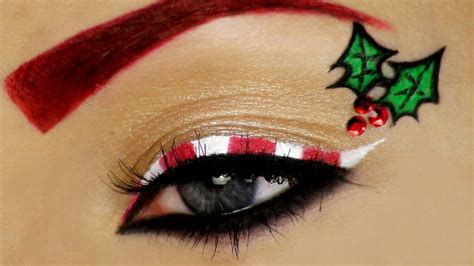 Candy Cane Eyeliner Even Some Mistletoe 🍬 Christmas Eye Makeup