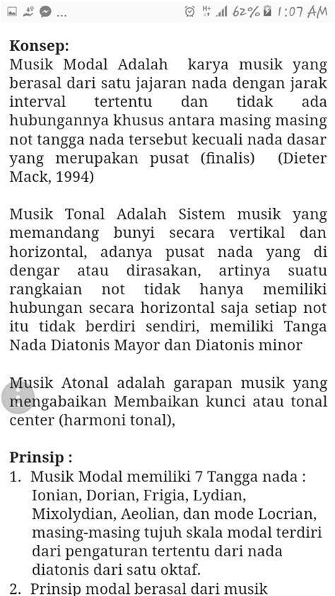 Bismillahirahmannirahim matur suwun gusti alloh yg sudah kasih segalanya untuk kita semua,semoga kita selalu menjadi manusia yg selalu bersyukur akan segala. Jelaskan prinsip musik modal, tonal dan atonal - Brainly.co.id