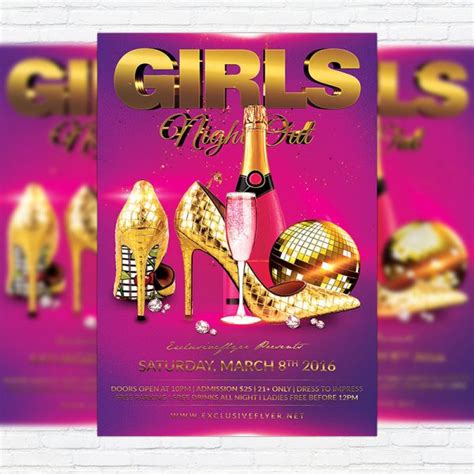 Girls Night Out Premium Flyer Template Facebook Cover