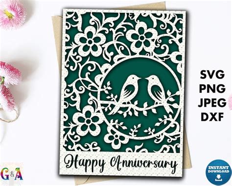 Anniversary Card Svg Romantic Happy Anniversary Cut File For Cricut