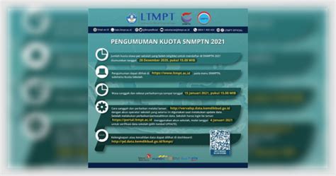 Informasi untuk penerimaan mahasiswa baru 2021 akan segera diumumkan. Cek Kuota Sekolah SNMPTN 2021 - idsch.id