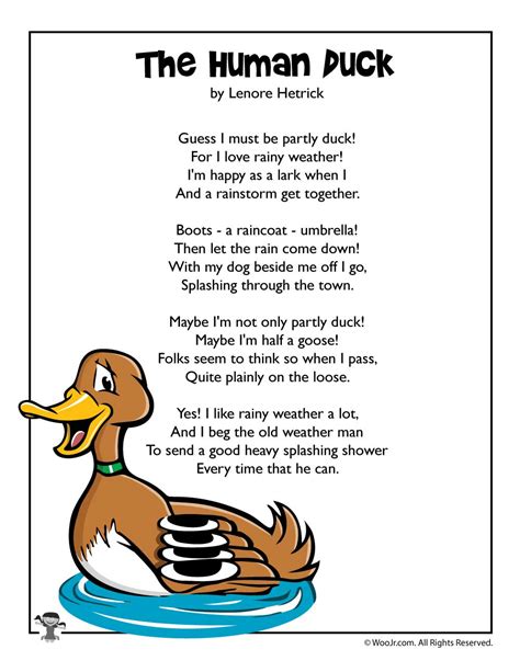 Spring Poem The Human Duck Woo Jr Kids Activities