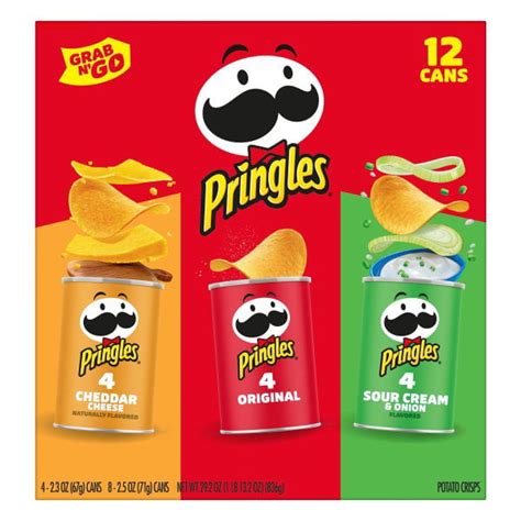 Pringles Potato Crisps Chips Lunch Snacks Variety Pack 292oz Box 12 Cans