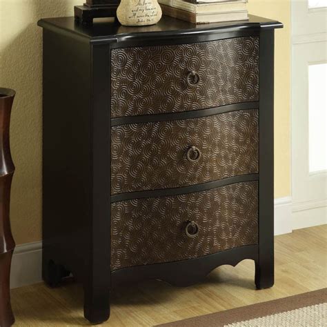 Dressers chests and bedroom armoires. Black / Gold Transitional 3 Drawer Bombay Chest ...