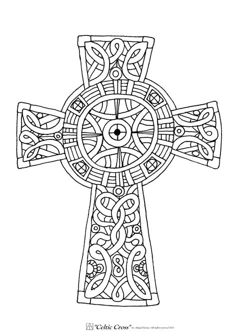 Celtic Coloring Cross Coloring Page Printable