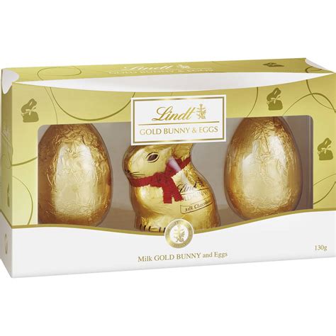 Lindt Milk Chocolate Gold Bunny And Easter Eggs 130g Woolworths