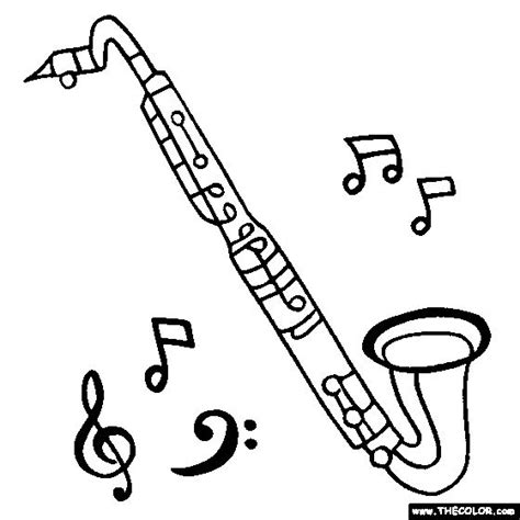 Bass Clarinet Coloring Page Bass Clarinet Clarinet Bass Saxophone