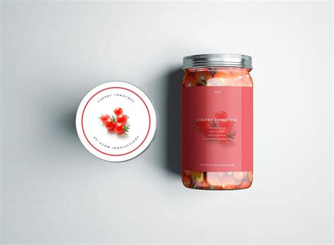 Download cherry tomatoes jar mockup | Glass jars, Jar, Glass
