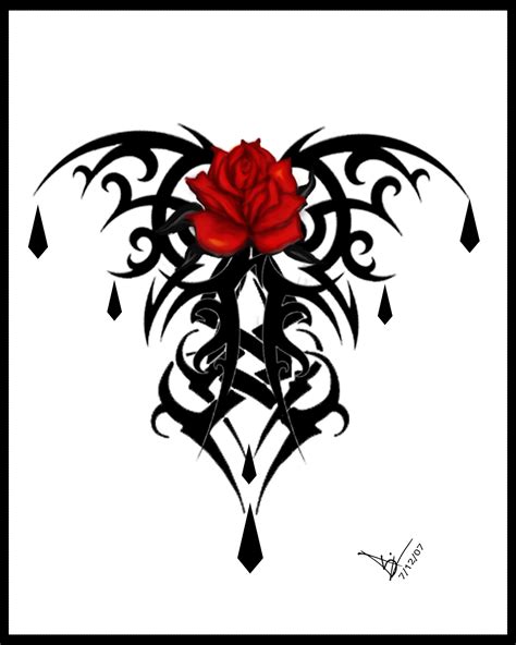 Rose Tribal Tattoo Tatuaggi Tribali Con Rose Tatuaggio Gotico
