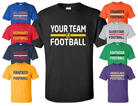 Football Team T Shirt With Your Custom Text Available In Etsy