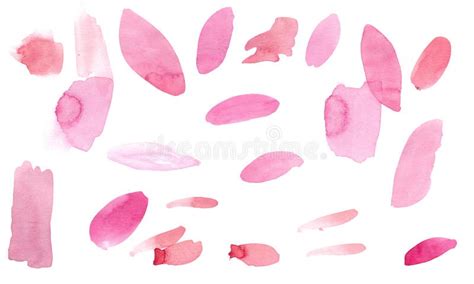 Watercolor Hand Painted Abstract Spread Pink Colors Stain Illustration
