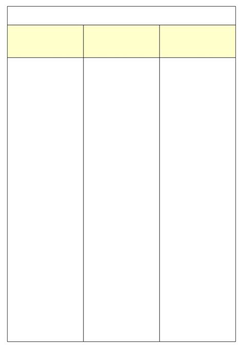 Printable Column Chart