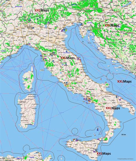 Mapa Italie Offline Mapa