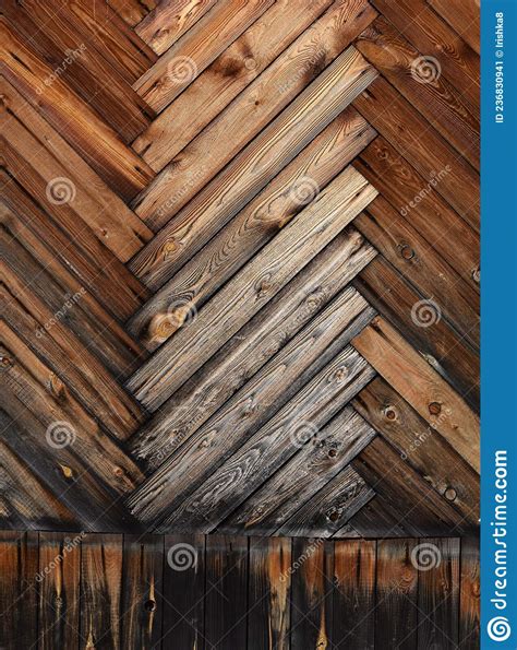 Herringbone Wooden Planking On The Wall Background Texture Stock Image
