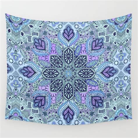 Cover each wall in your room with tapestries from zazzle. Buy Navy Blue, Mint and Purple Boho Pattern Wall Tapestry ...
