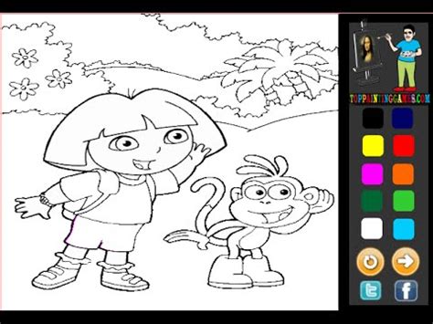 Play massive multiplayer online games! Dora The Explorer Coloring Games Kids Coloring Games - YouTube