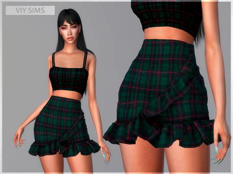 Elliesimple Shena Mini Skirt Sims 4 Mini Skirts Sims