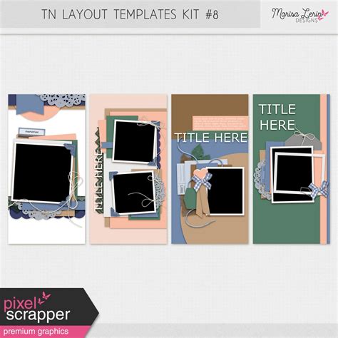 Travelers Notebook Layout Templates Kit 8 By Marisa Lerin Graphics Kit