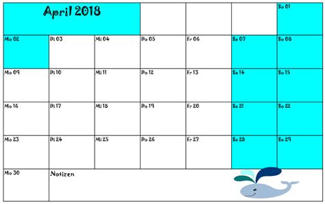 Kalender April Als Pdf Vorlage Vorlagen365 Kostenlose Vrolagen Zum