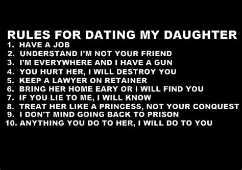 Rules For Dating My Daughter T Shirt Print On Back Funny Humor Mens Tee
