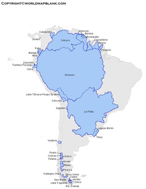 South America Rivers Map Map Of South America Rivers
