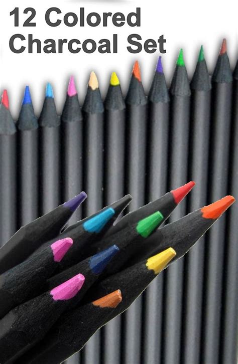 Colored Charcoal Pencil Charcoal Sets Charcoal Art Color