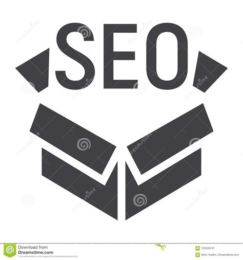 Seo Package Glyph Icon Seo And Development Box Stock Vector
