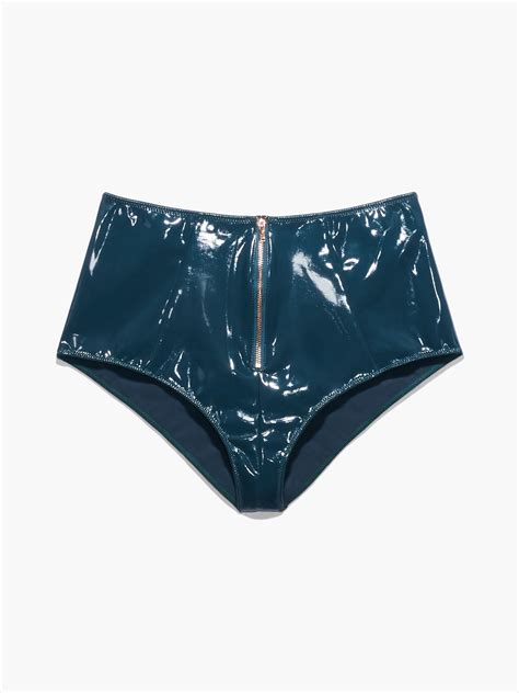 Leather Tease Vinyl Booty Short In Blue And Green Savage X Fenty