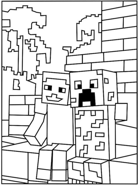 Ausmalbilder Minecraft Creeper Und Steve E1550718093420 Minecraft