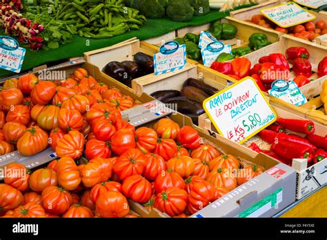 Vegetables For Sale In A Market In Morlaix France Stock Photo Alamy