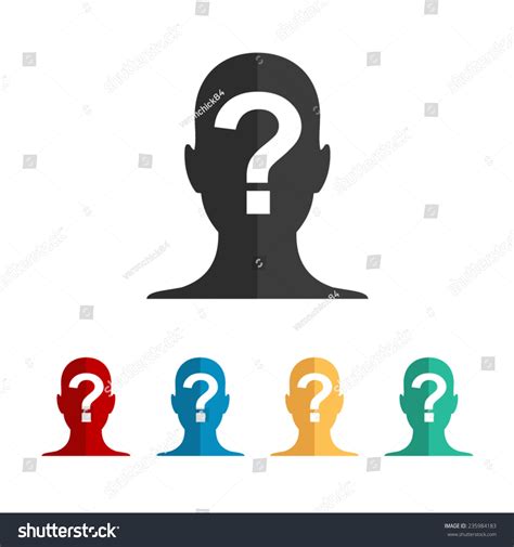 Male Profile Silhouette Question Mark Vector 스톡 벡터로열티 프리 235984183