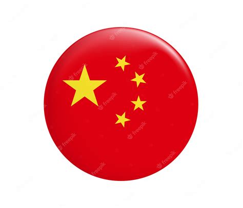Bandera De China En Forma De Círculo Vector Premium